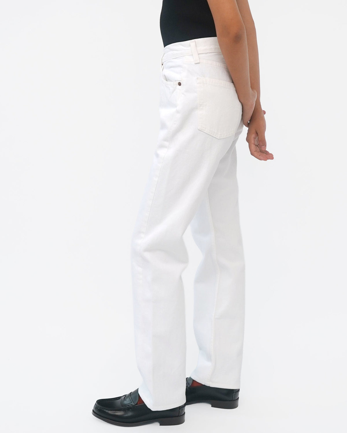 501 Straight Fit White Denim Pants / size: 26