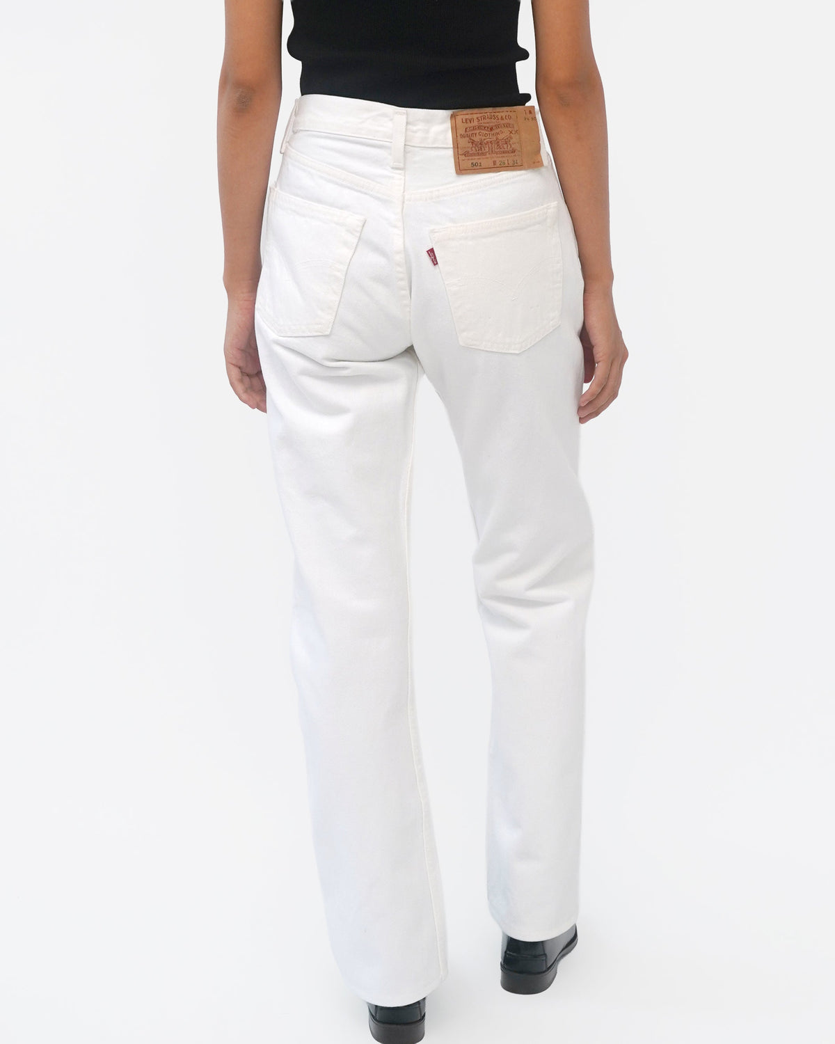 501 Straight Fit White Denim Pants / size: 26
