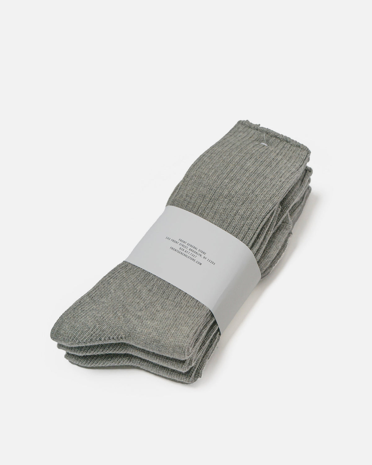 3-Pack Organic Cotton Rib Crew Socks / Gray