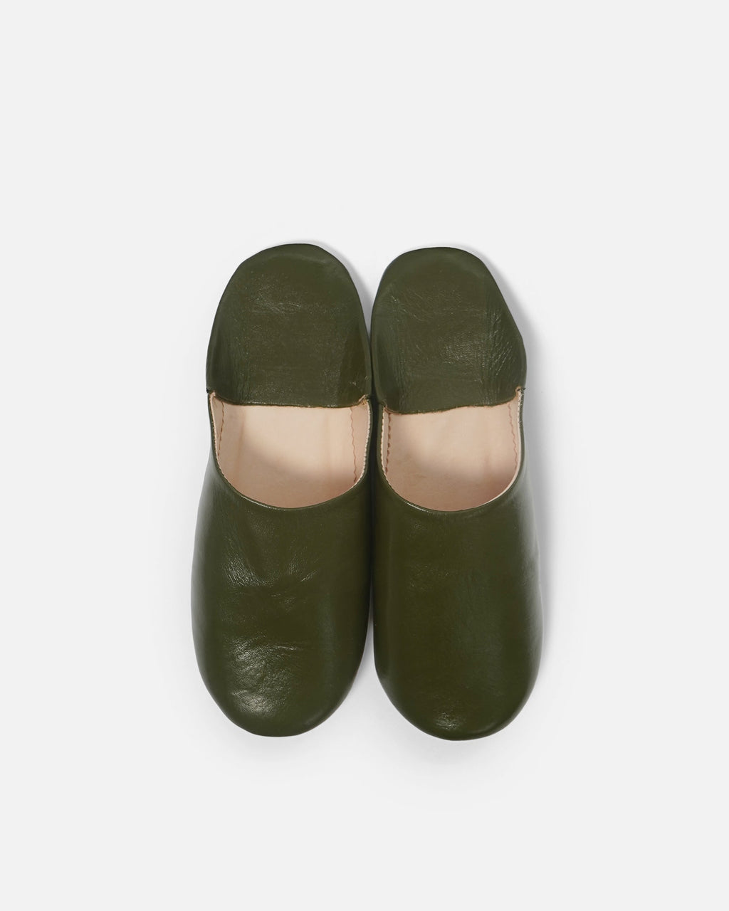 Moroccan Babouche Basic Slippers / Olive