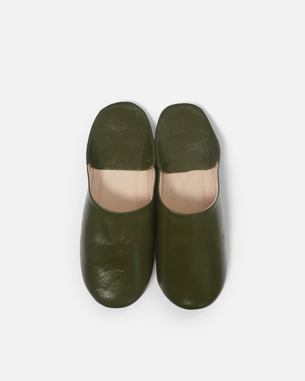 Moroccan Babouche Basic Slippers / Olive