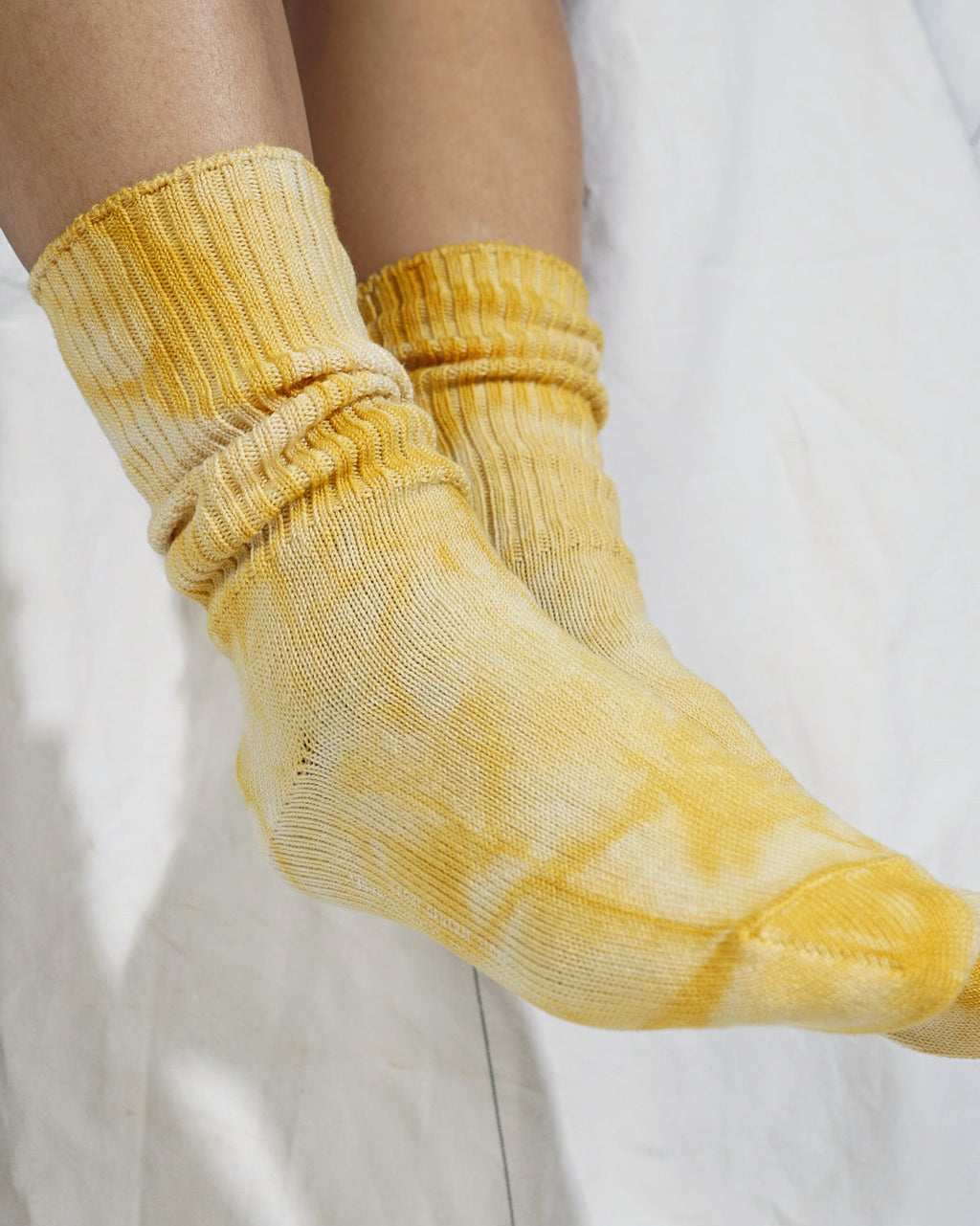 Silket Tie Dye Half Socks / Mustard