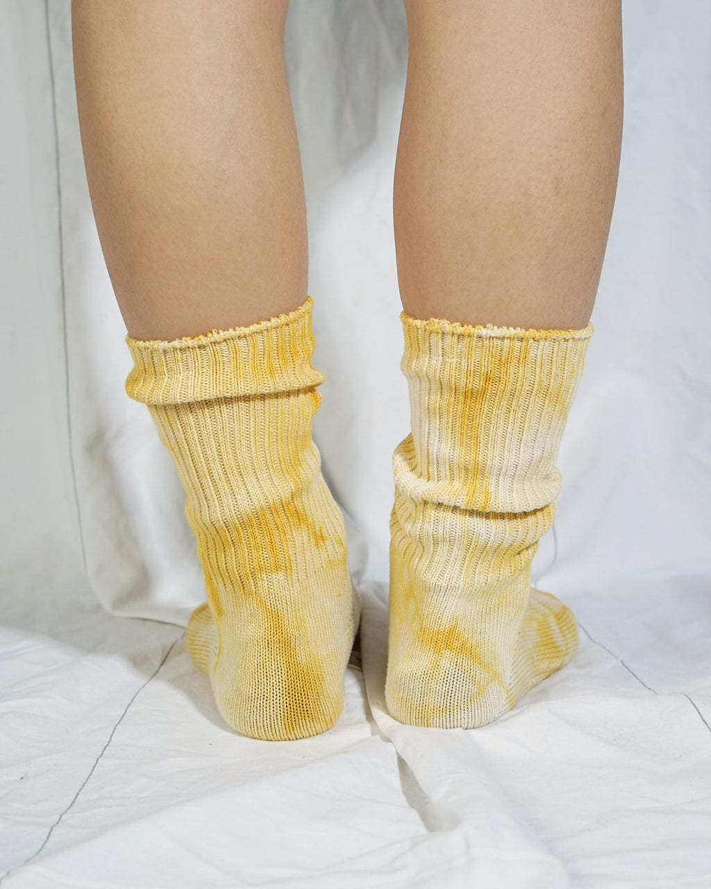 Silket Tie Dye Half Socks / Mustard