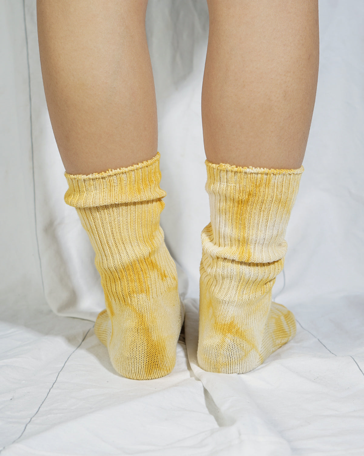 Silket Tie Dye Half Socks / Mustard