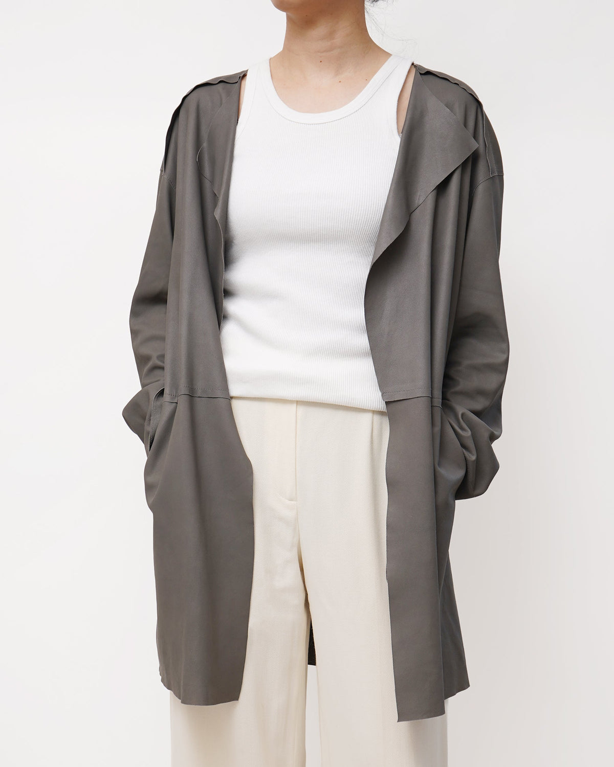 Lamb Leather Cut Off Jacket