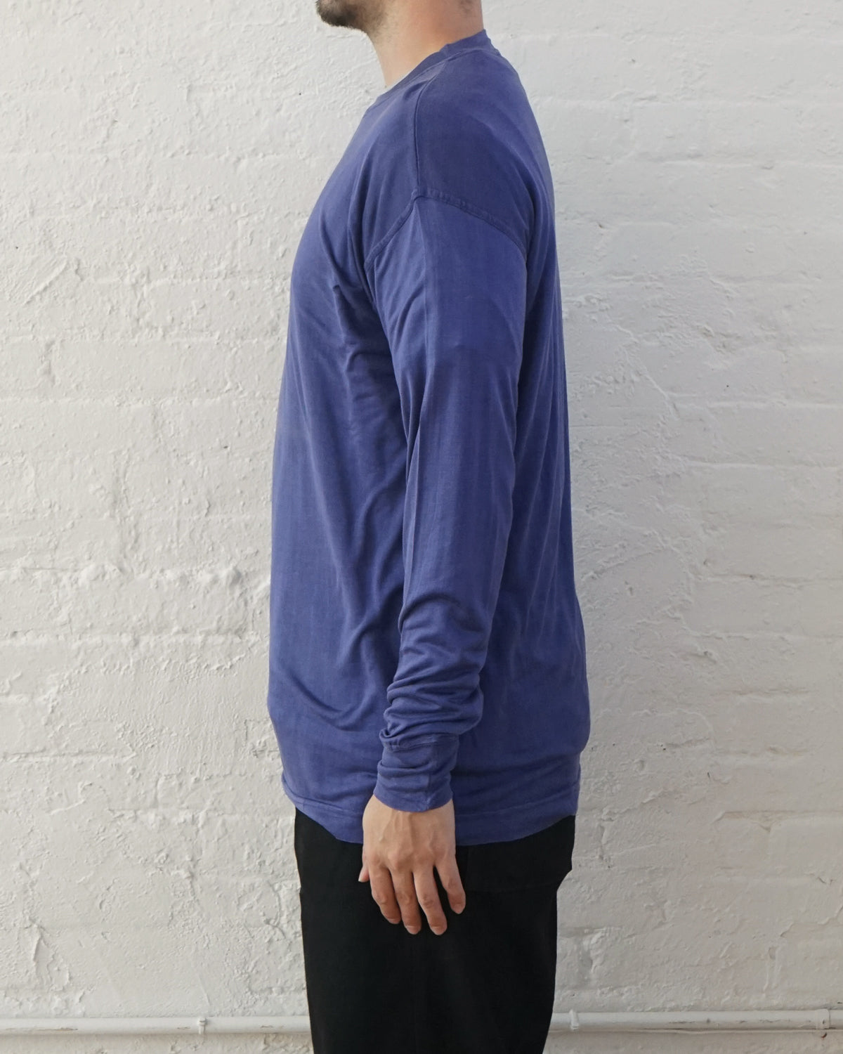 Silk Front V Tee L/S / Purple