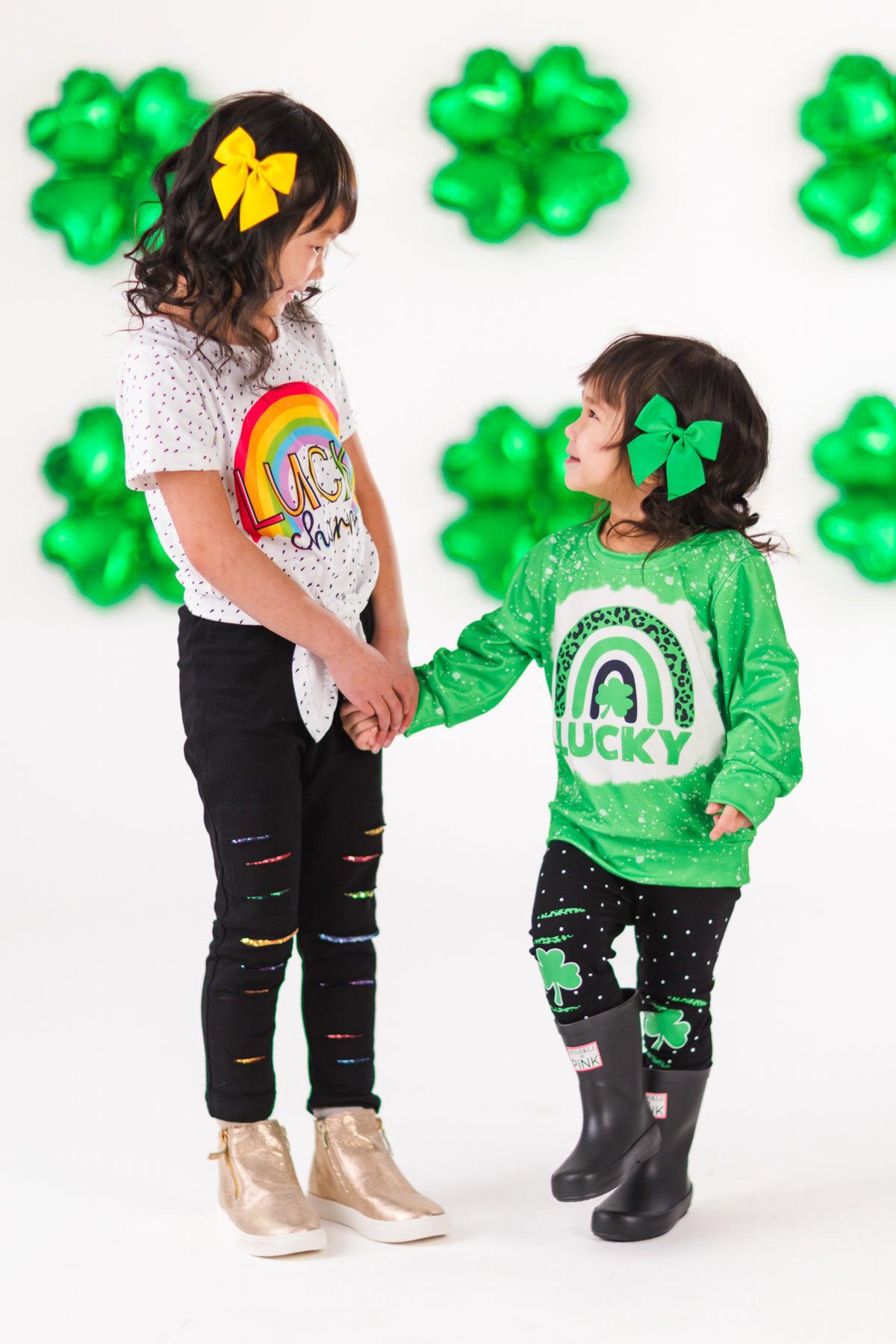 "Lucky" Green & Black Legging Set
