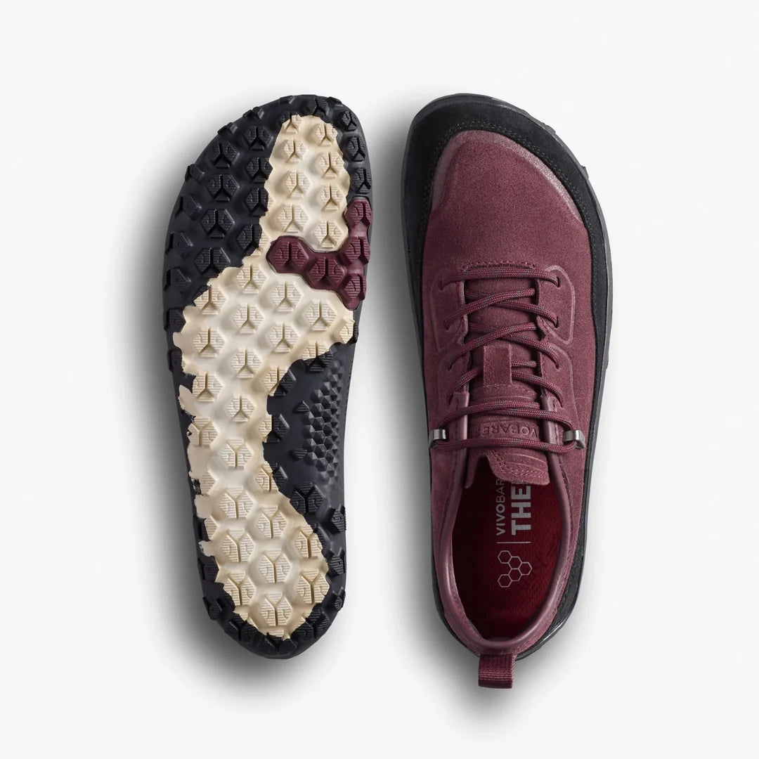 Vivobarefoot Men's Tracker Leather AT Low II Suede in Fig