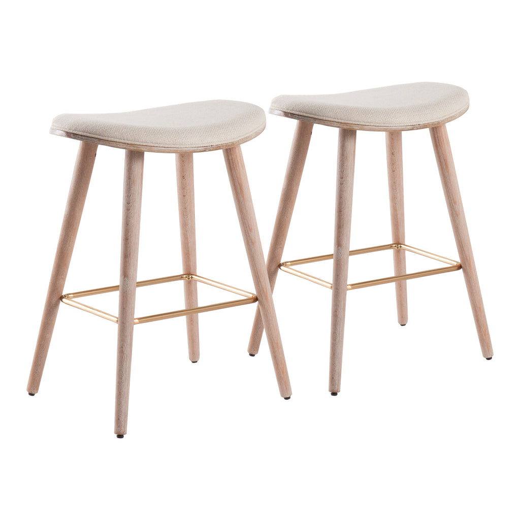 Contemporary Upholstered Counter Stools Set of 2