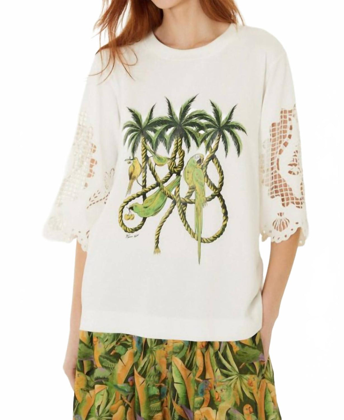 Ropes And Birds Richelieu T-Shirt In White