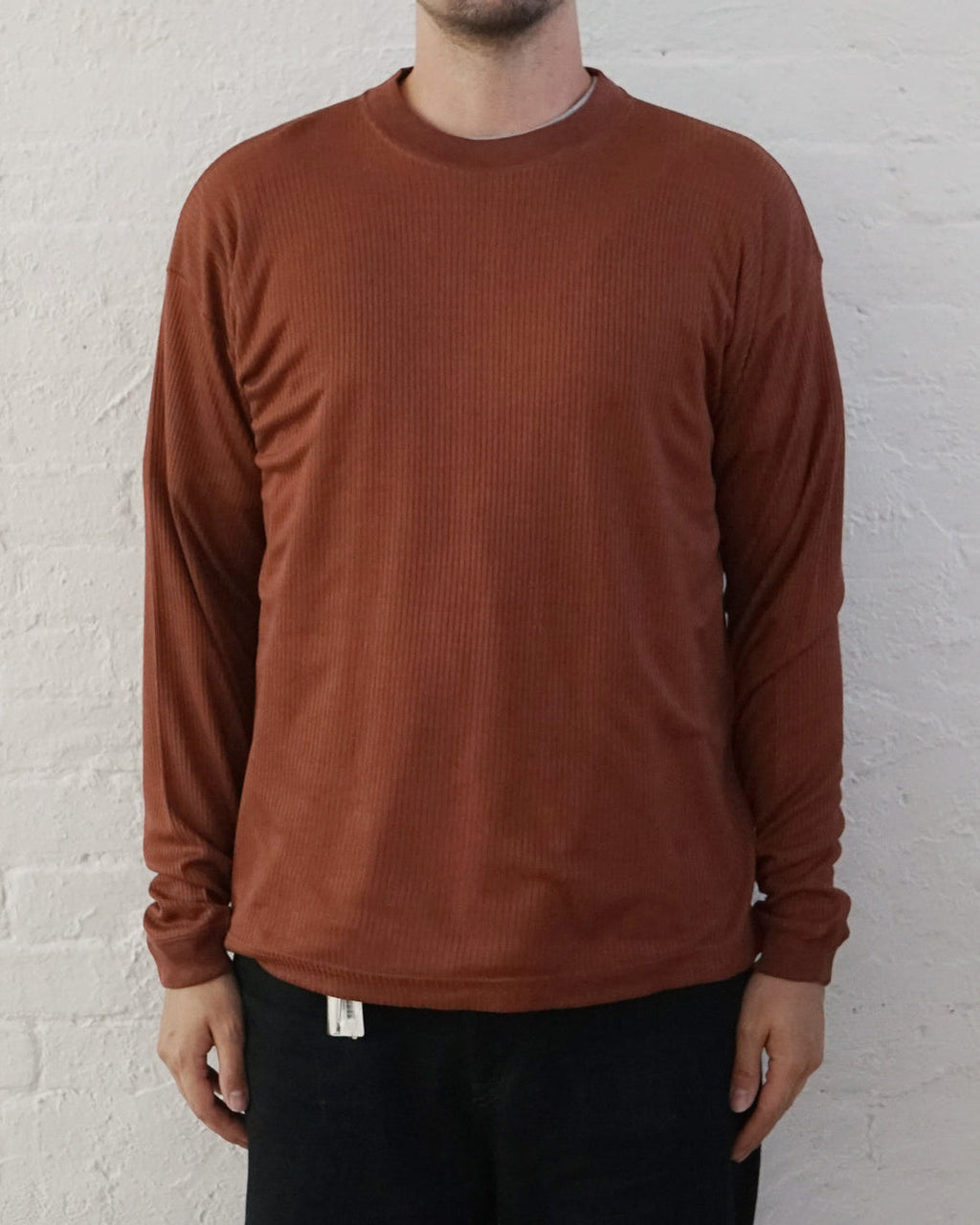Silk Rib Tee L/S / Brown