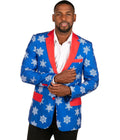 Men's Blue Snowflake Blazer