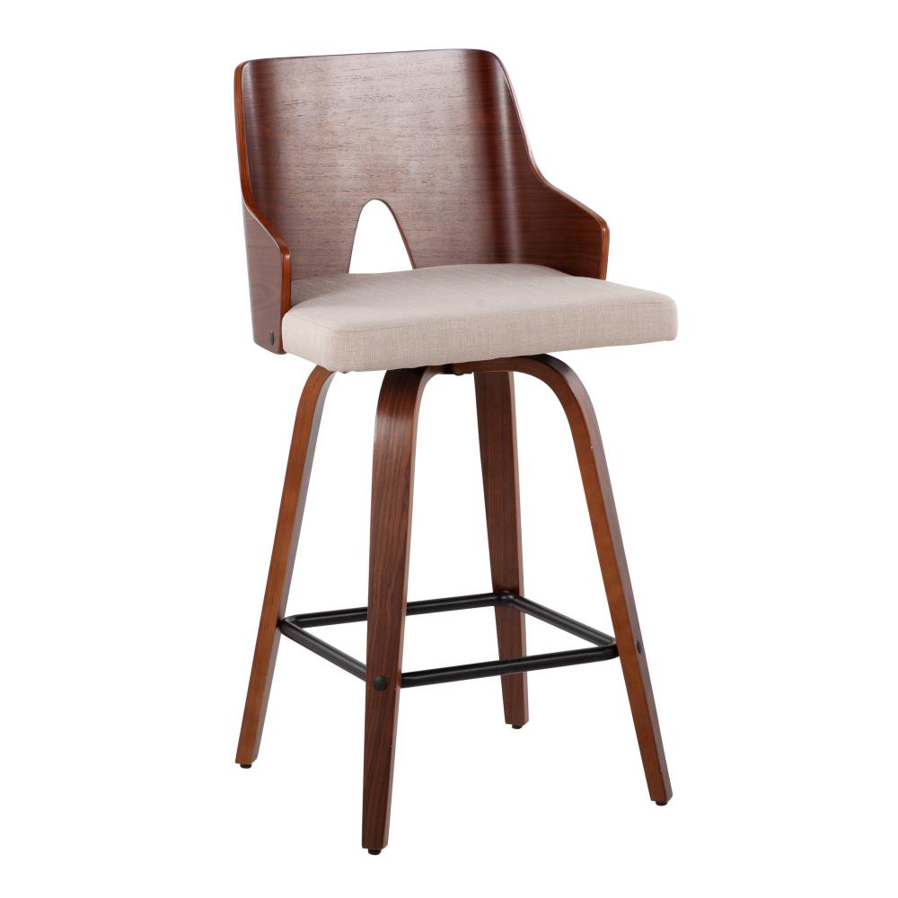 Mid-Century Fabric Counter Stools