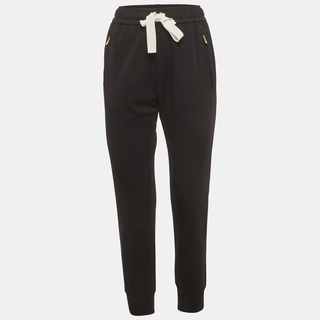 Ch Carolina Herrera Black Jersey Drawstring Joggers
