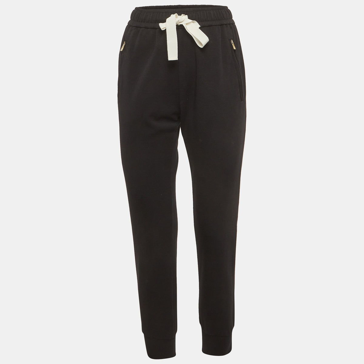Ch Carolina Herrera Black Jersey Drawstring Joggers