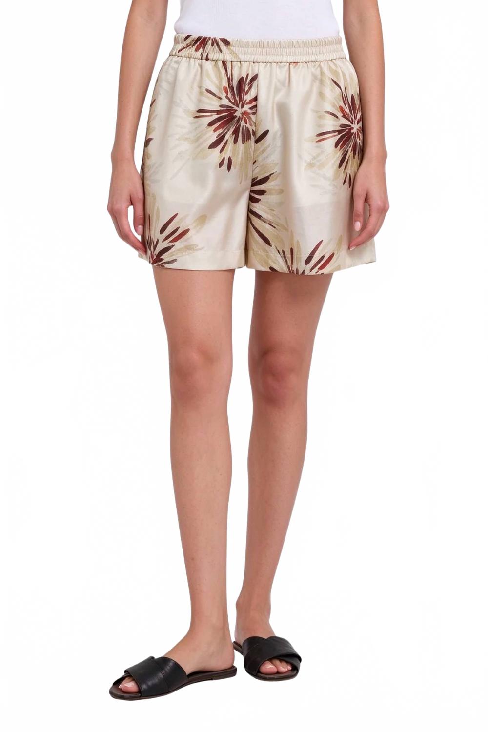 Floral Print Short In Beige