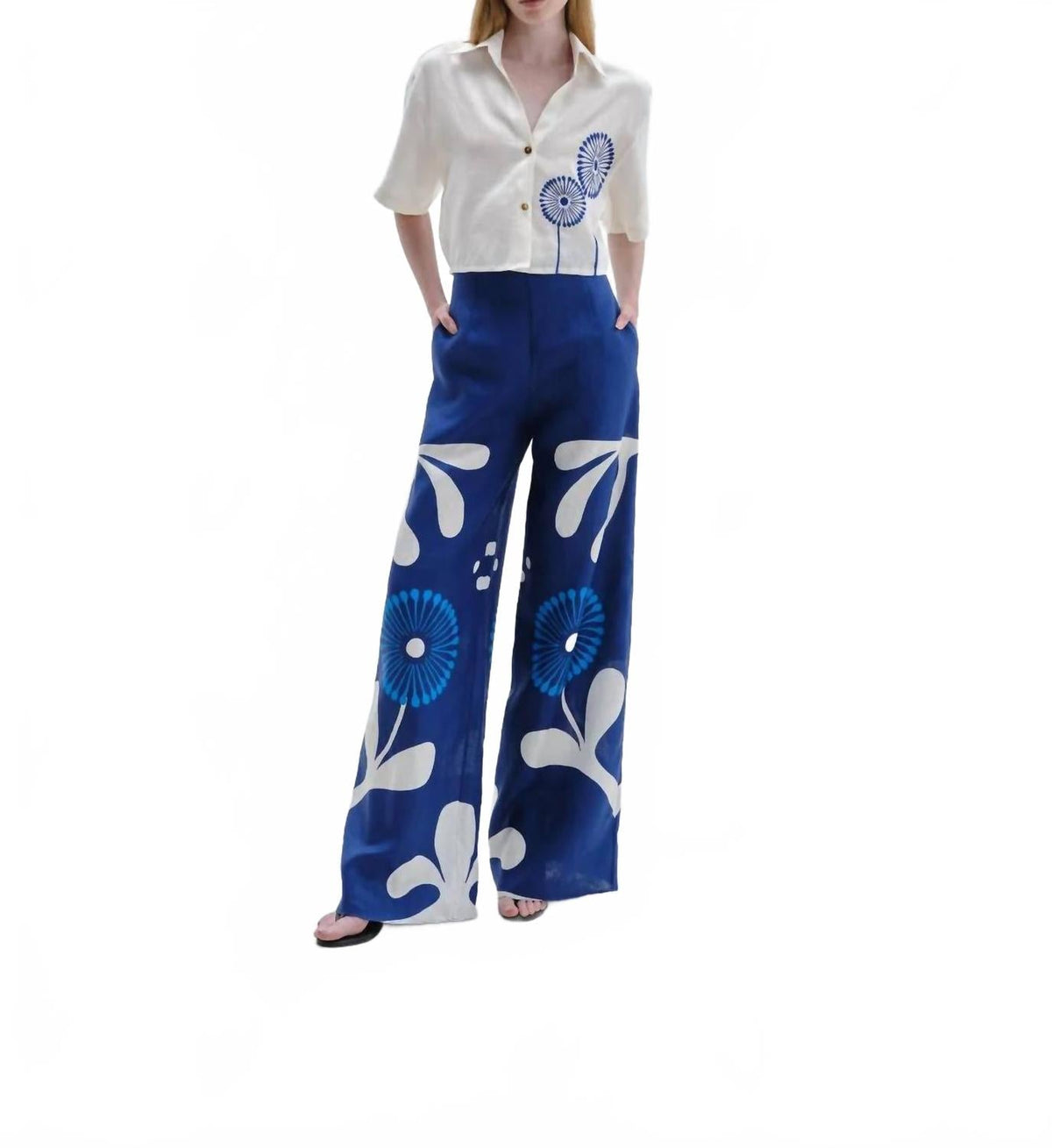 Toya Wide Leg Pants In Giardino