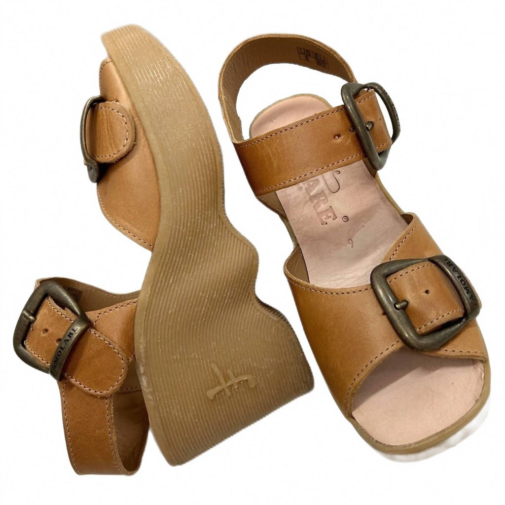 Women's Double Vision Platform Sandals In Honey Caramel