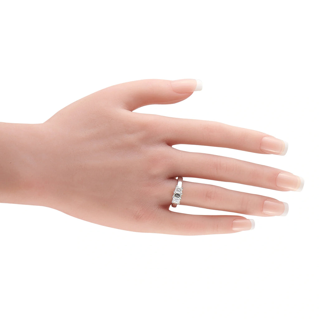 LB Exclusive 14K White Gold 1.64ct Diamond Three-Stone Ring MF19-080526