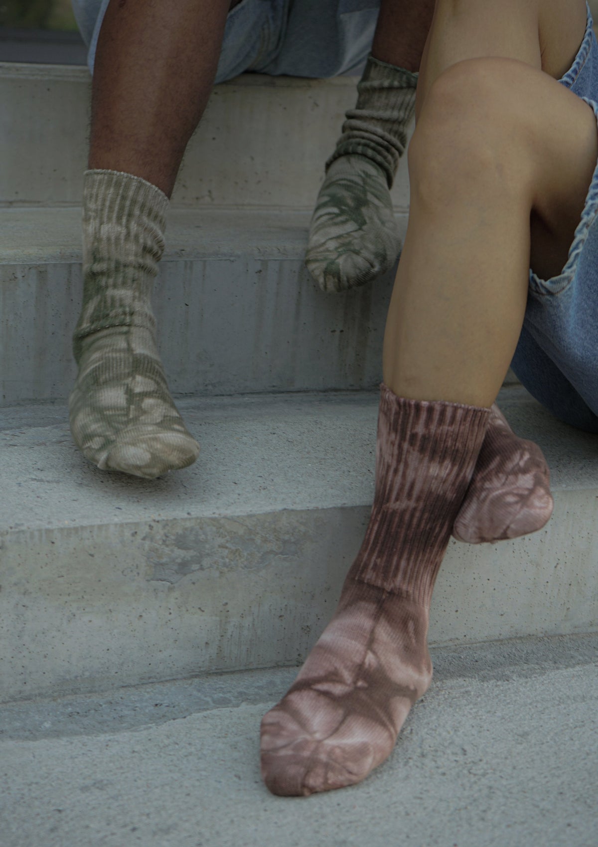 Silket Tie Dye Half Socks / Brown