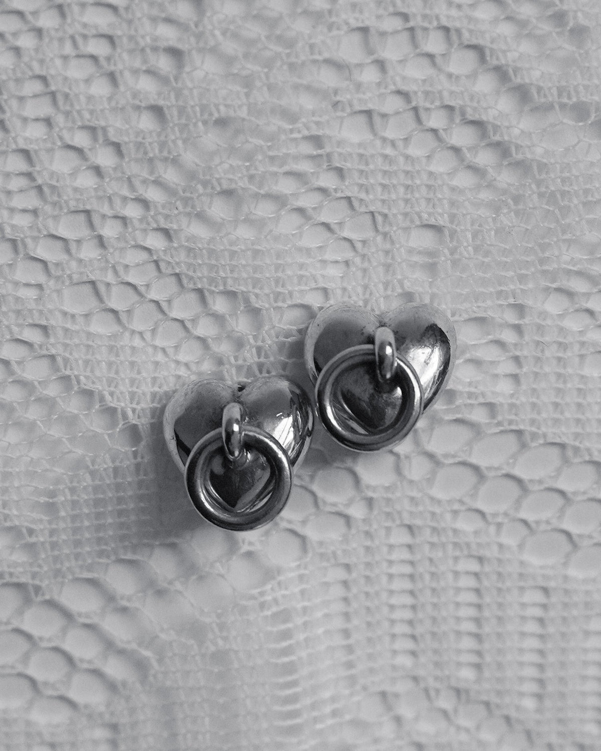 Silver Heart Knock Clip-On Earrings