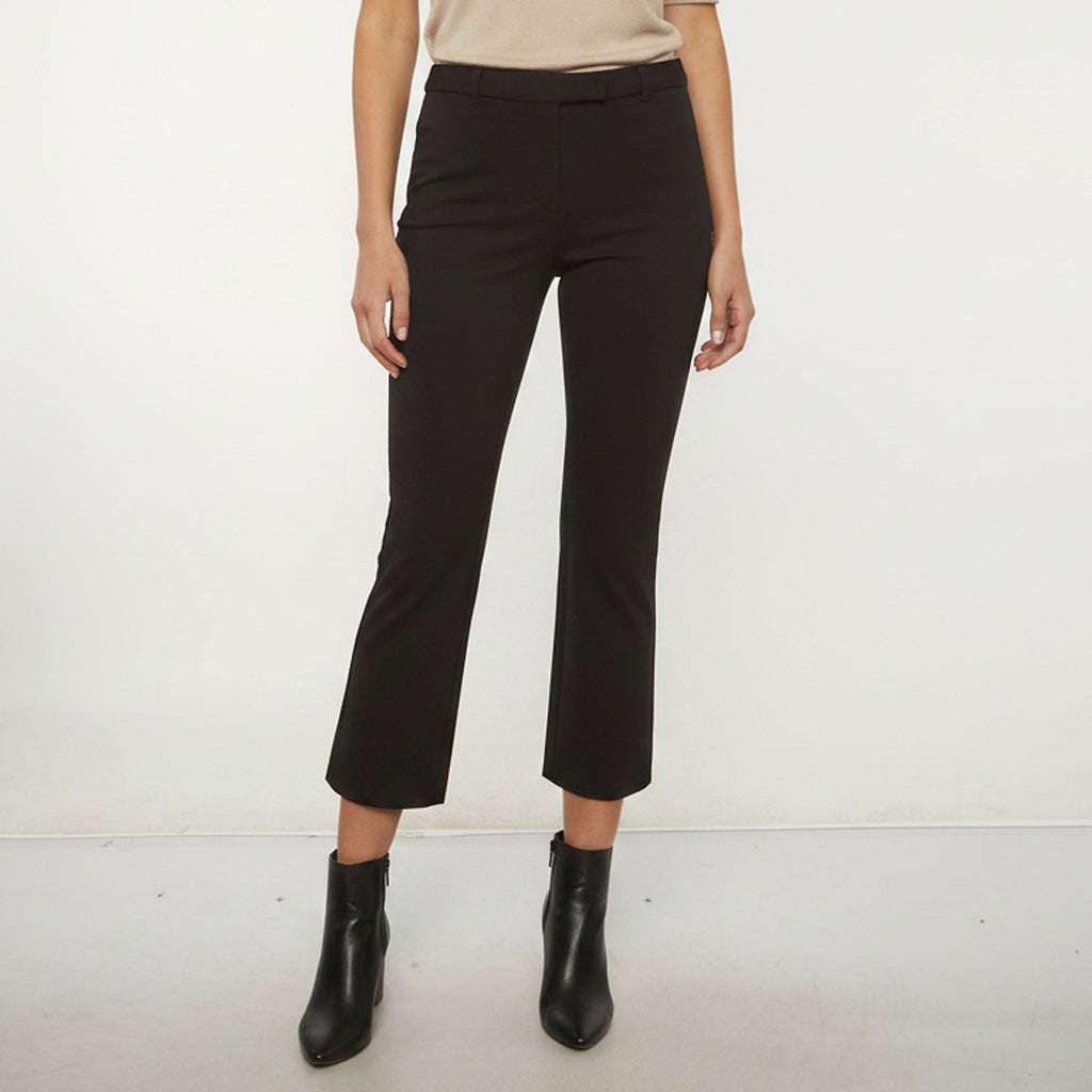 S'max Mara Black Stretch Gabardine Boot Cut Trousers