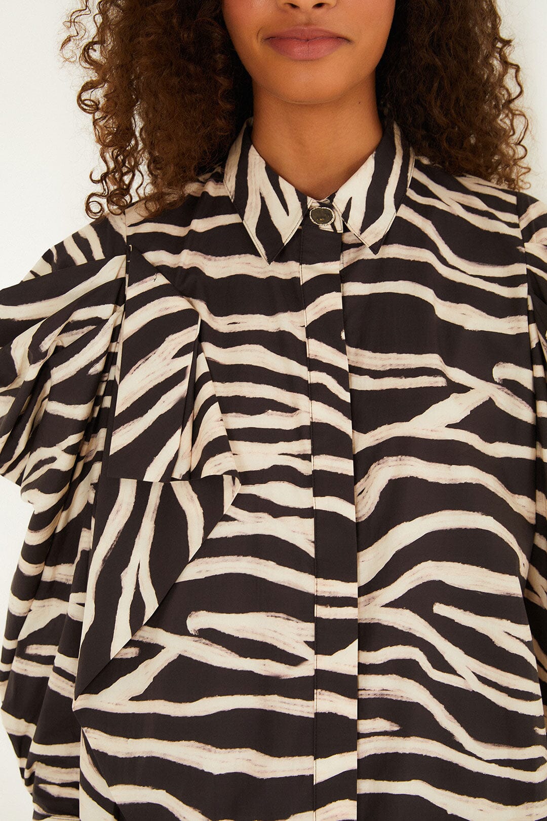 Black Tropical Zebra Shirt