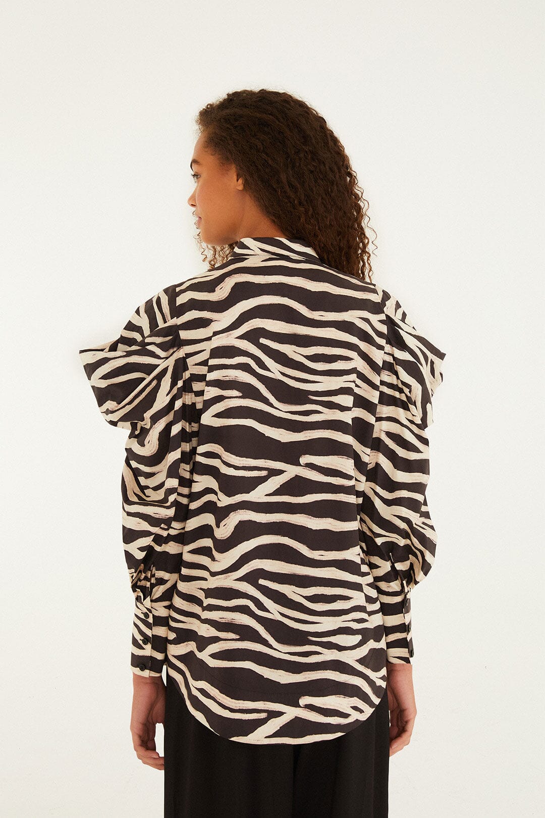 Black Tropical Zebra Shirt