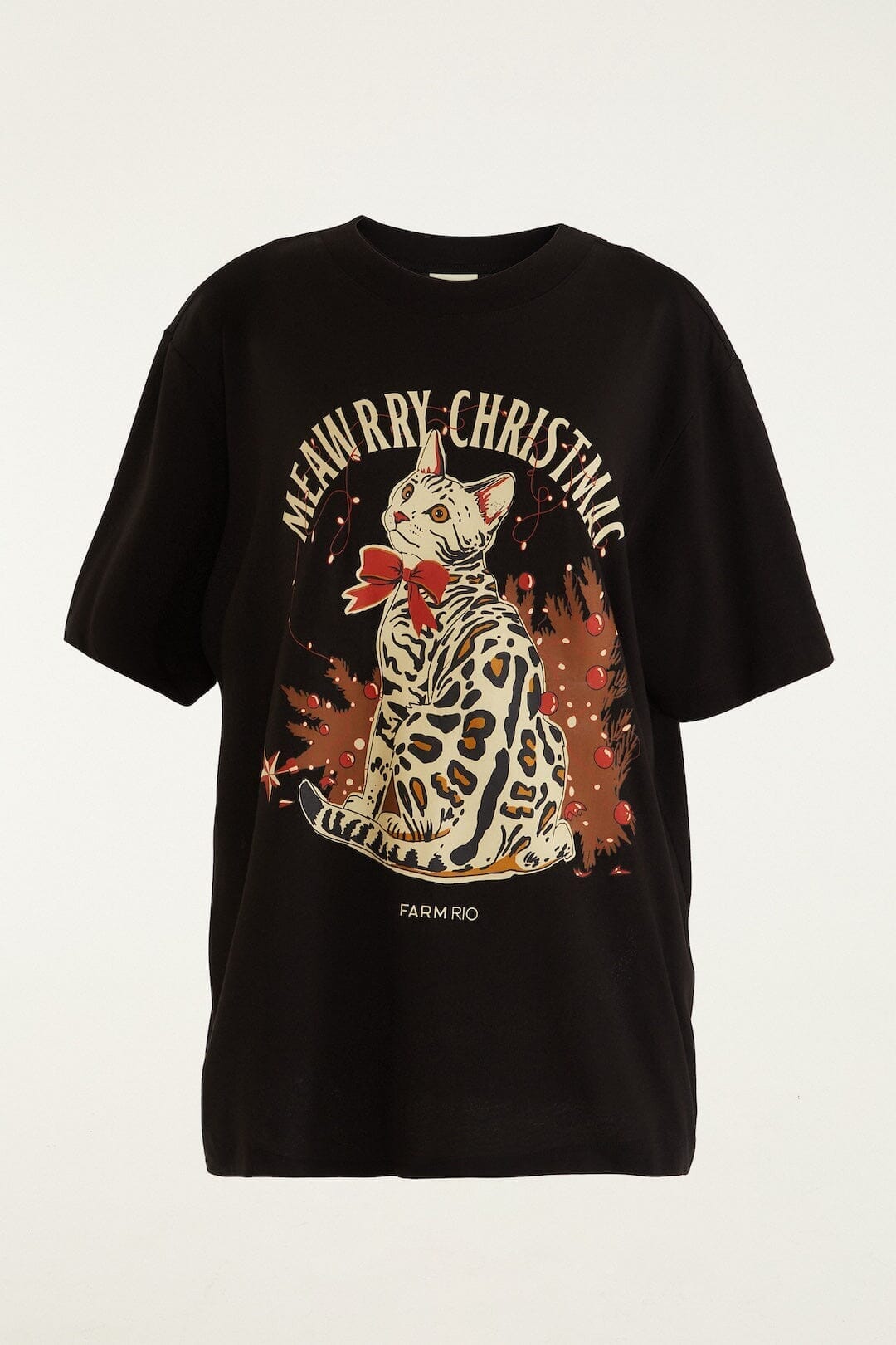 Black Meawrry Christmas cotton T-Shirt