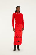 Red Hearts  Midi Skirt