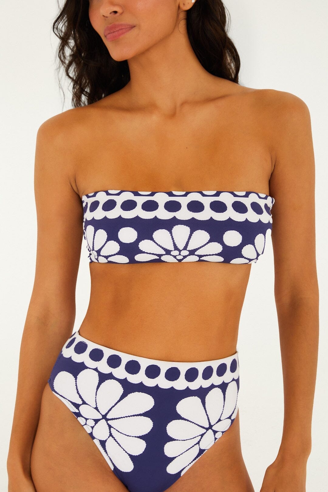 Blue Palermo High Waist Bikini Bottom