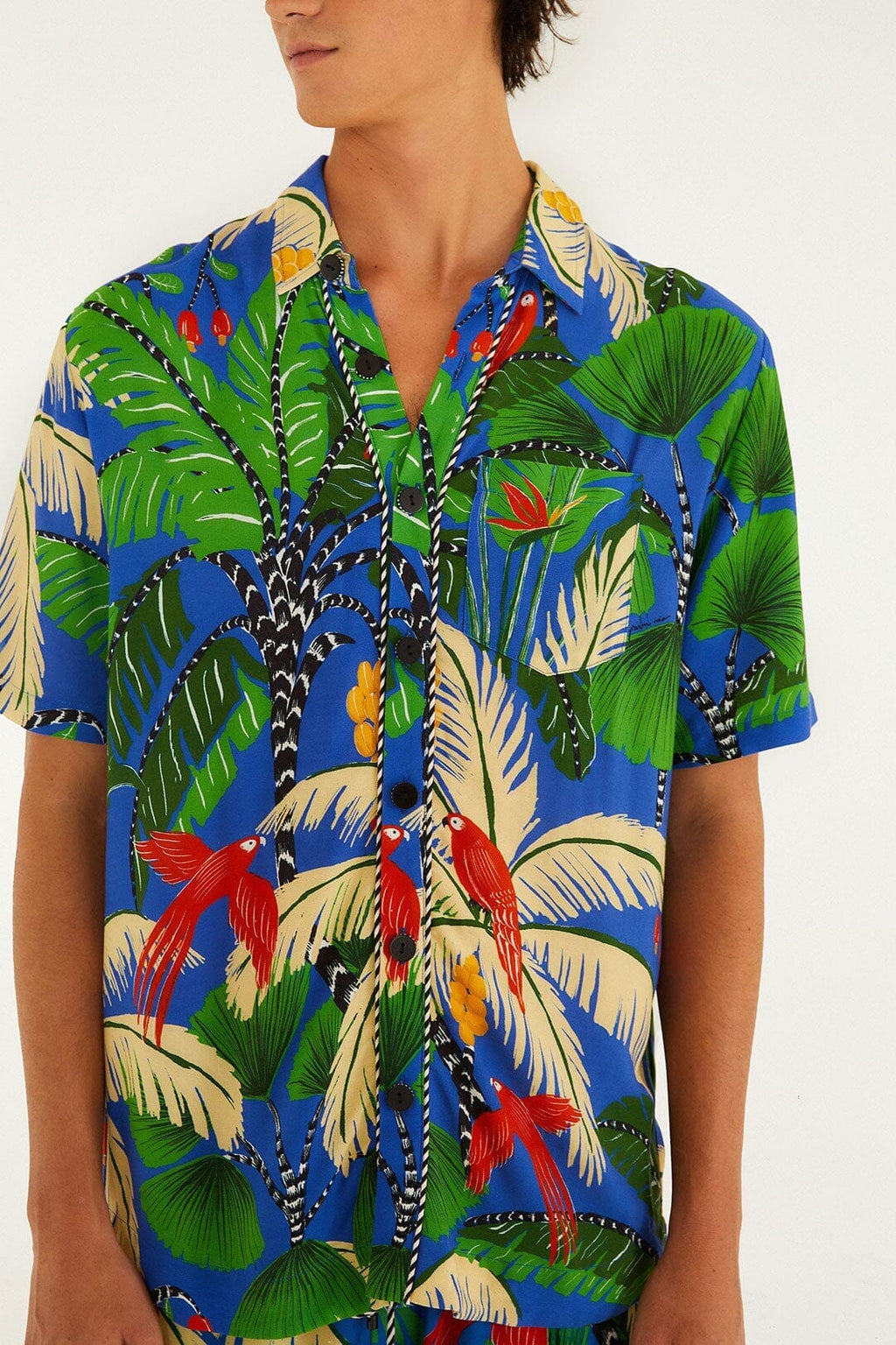 Blue Tropical Island Short Sleeve  Shirt