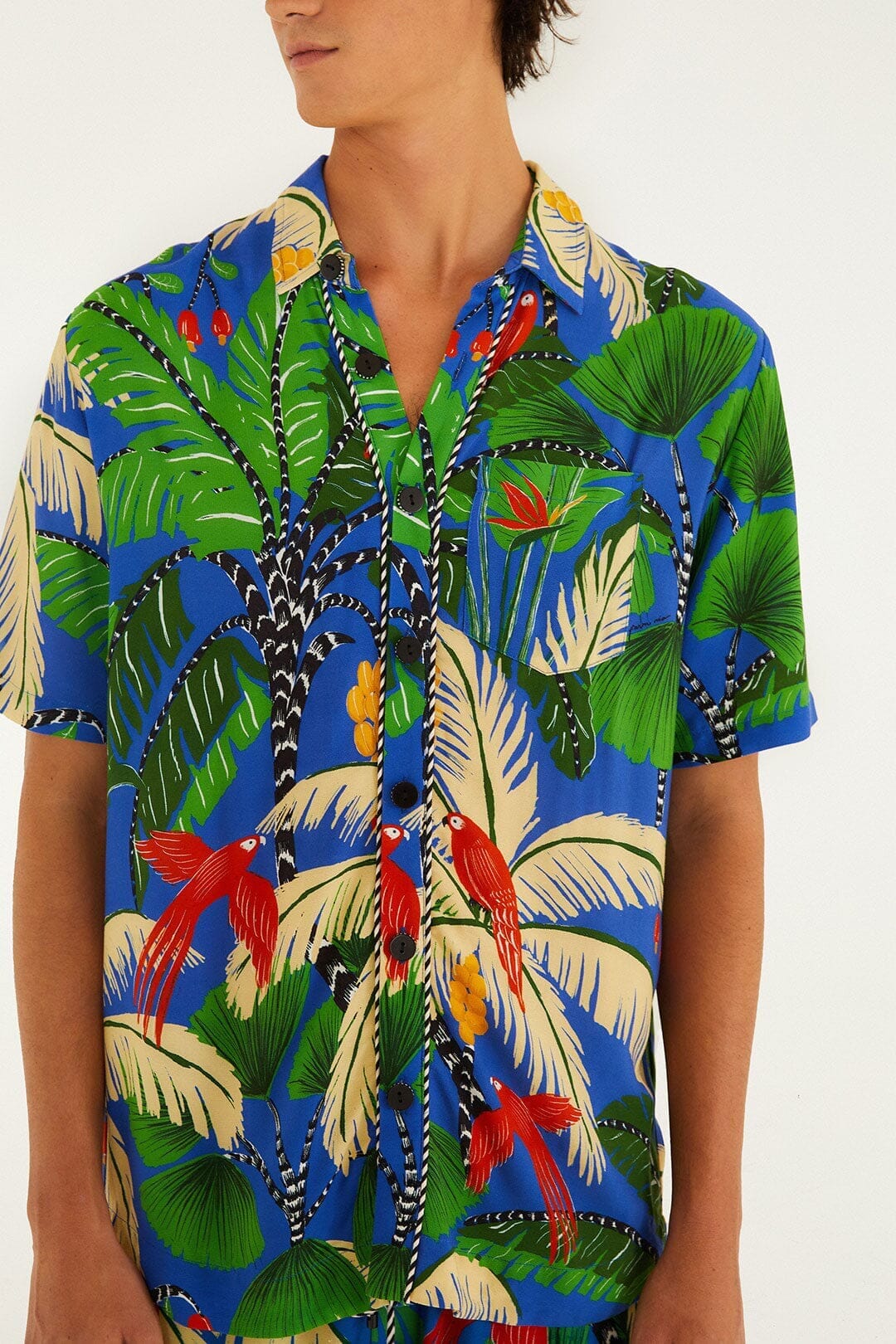 Blue Tropical Island Short Sleeve  Shirt