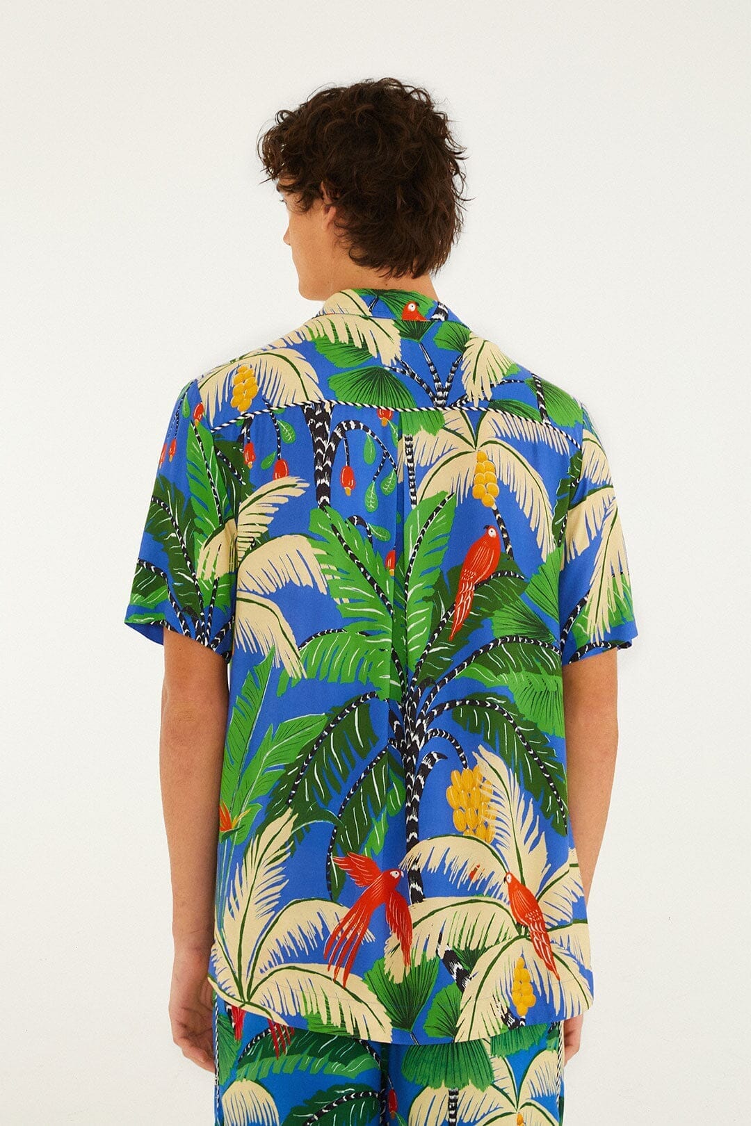 Blue Tropical Island Short Sleeve  Shirt