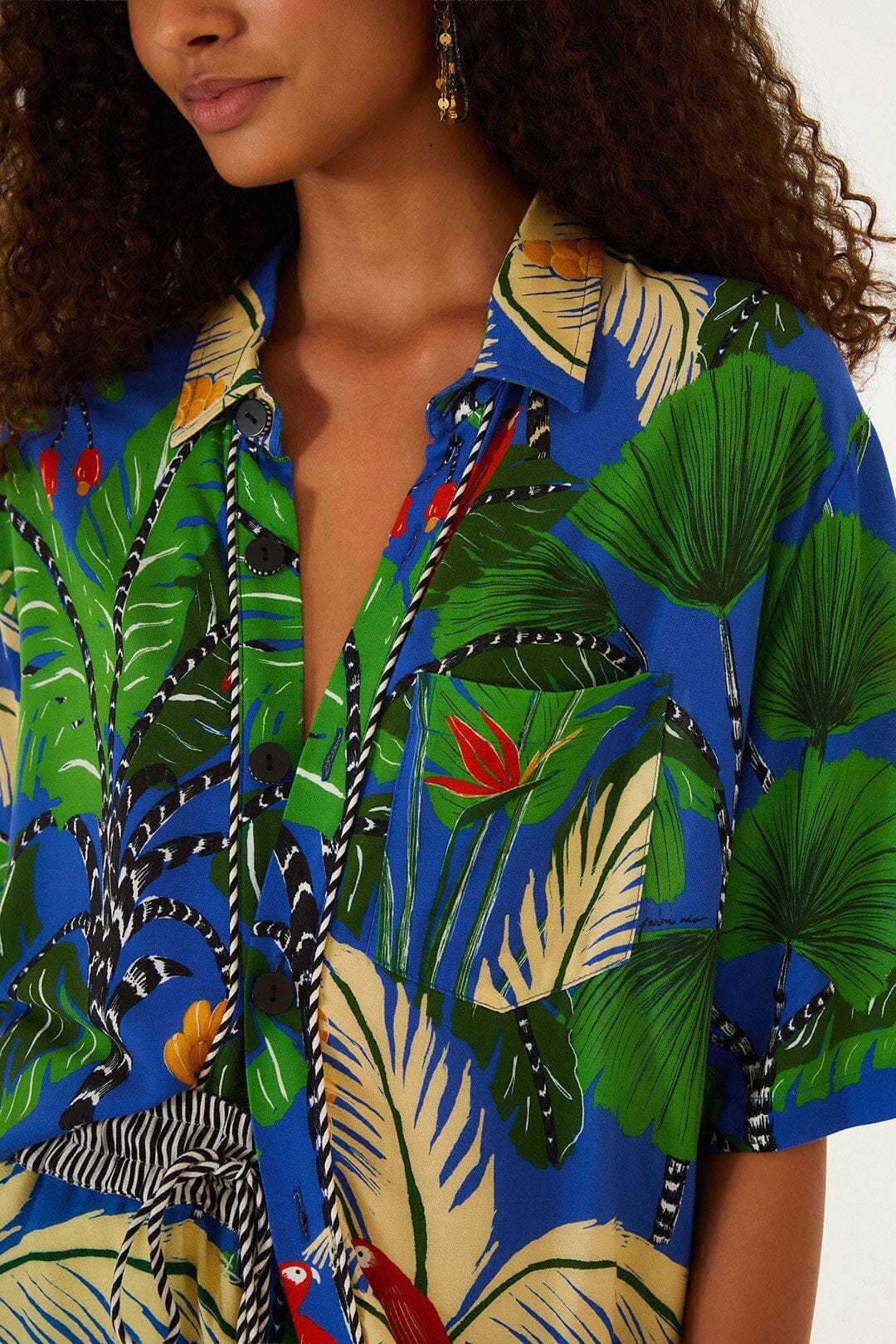 Blue Tropical Island Short Sleeve  Shirt