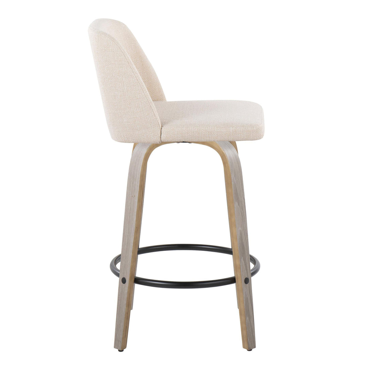Fixed-Height Stools with Circular Footrails Set of 2