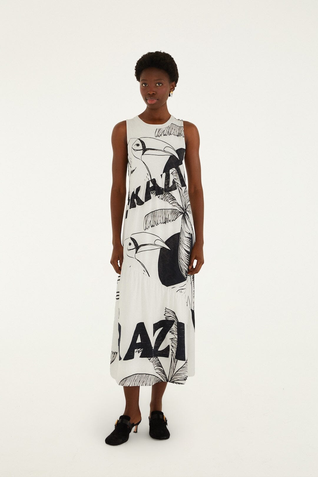 Come To Brasil cotton Patch Midi Dress