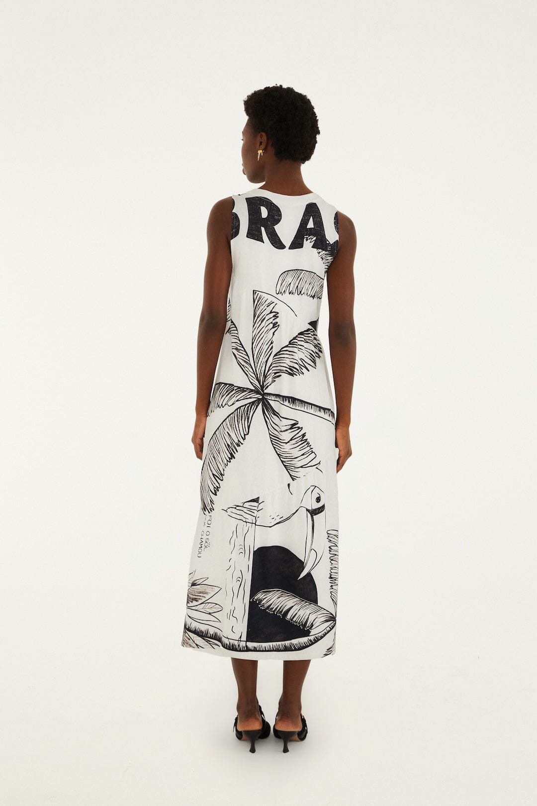 Come To Brasil cotton Patch Midi Dress