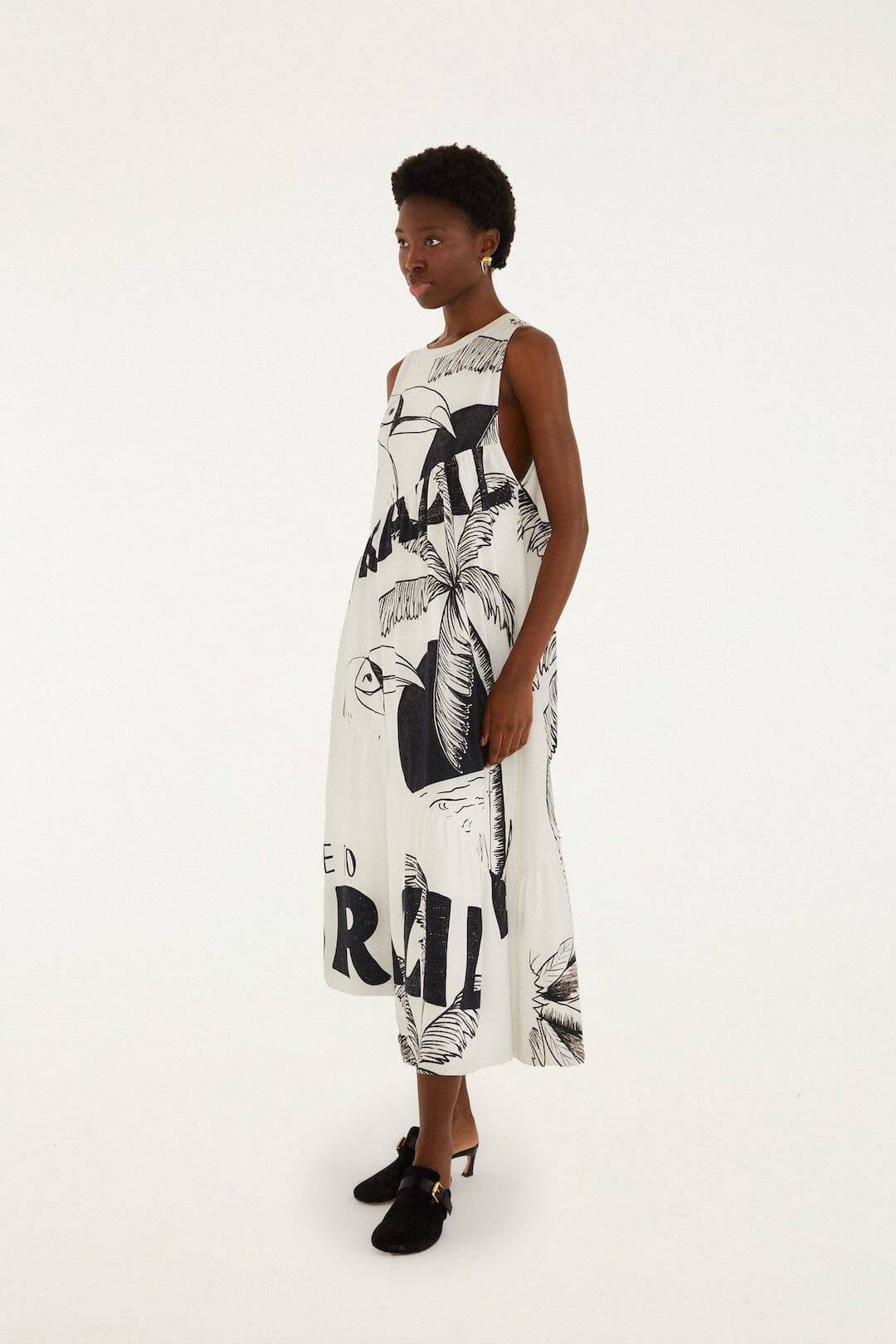 Come To Brasil cotton Patch Midi Dress