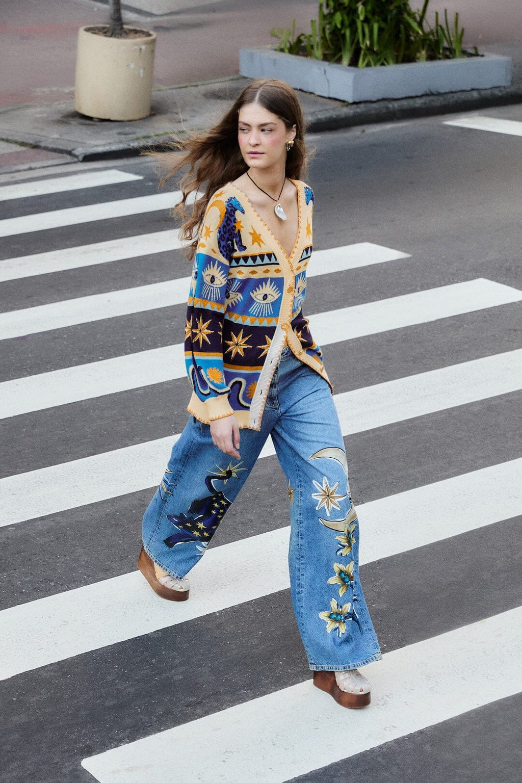 Denim Mystical Wide-Leg Pants