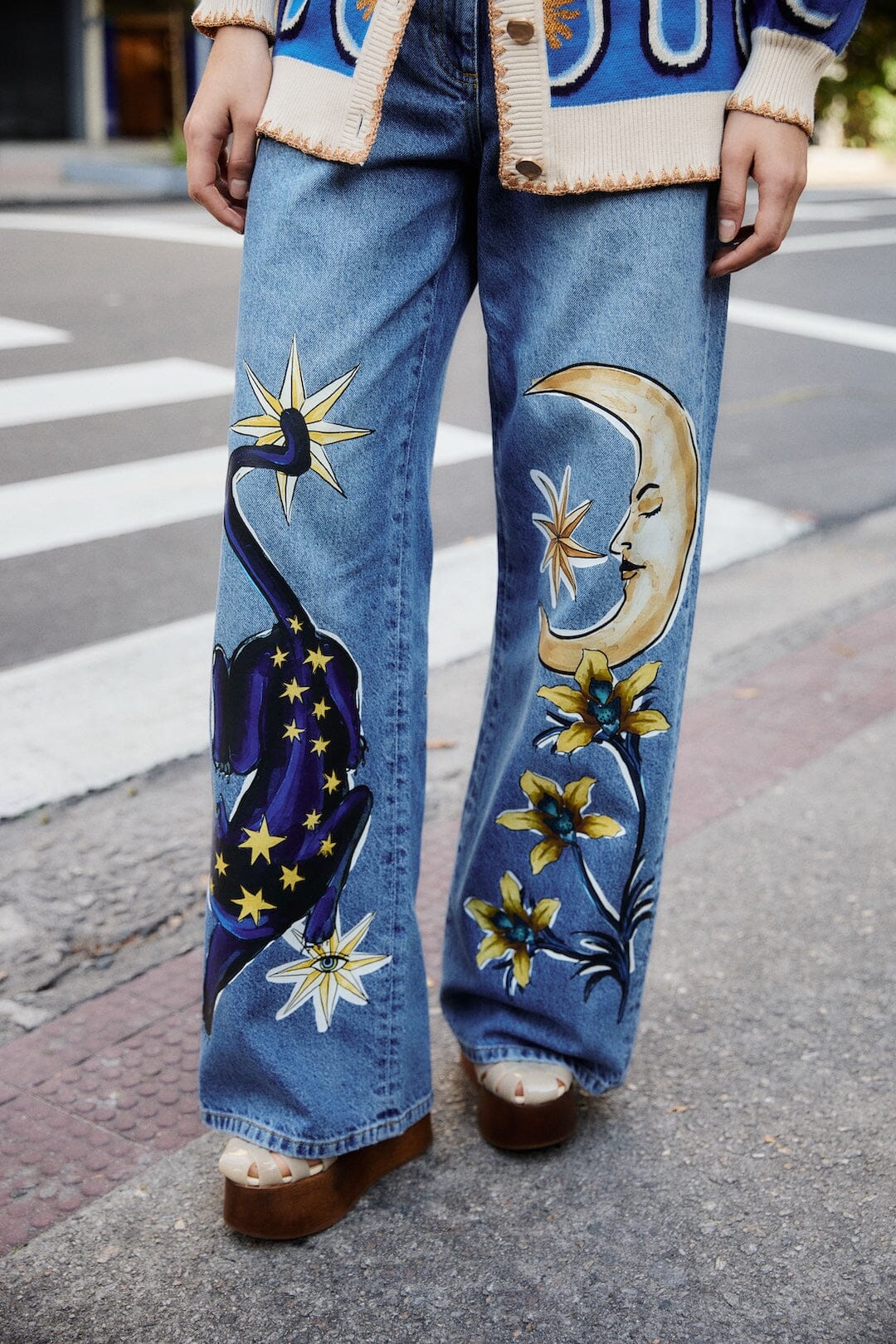 Denim Mystical Wide-Leg Pants
