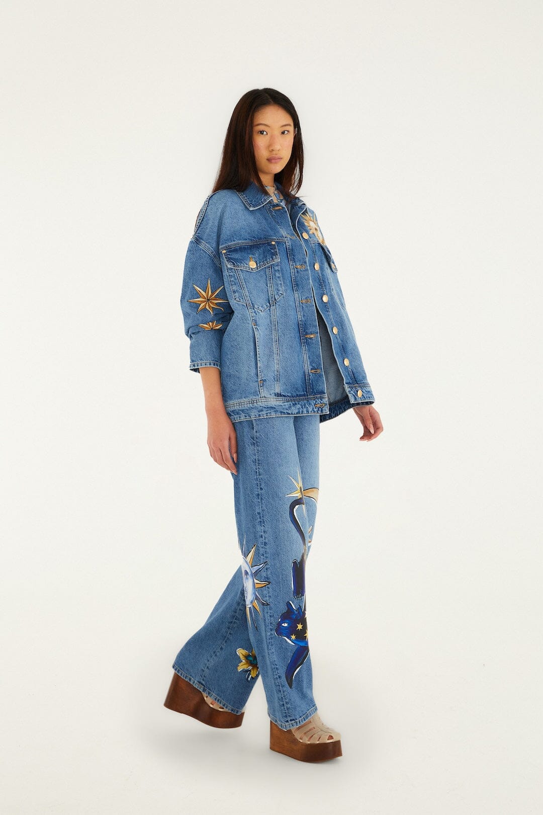Denim Mystical Wide-Leg Pants