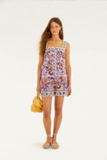 Lilac Flower Tiles Romper