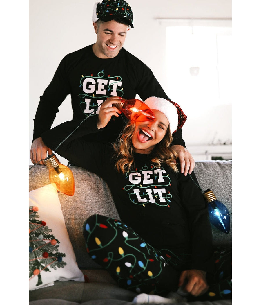 Men's Get Lit Crew Neck Pajama Set