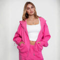 The Off Duty Zip Hoodie: Hibiscus