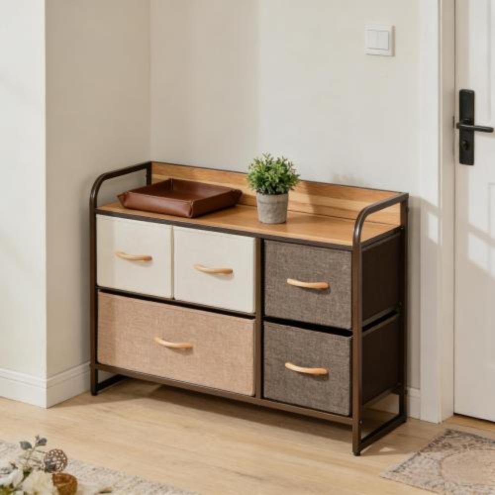 Rustic Freestanding Storage Cabinet Organizer