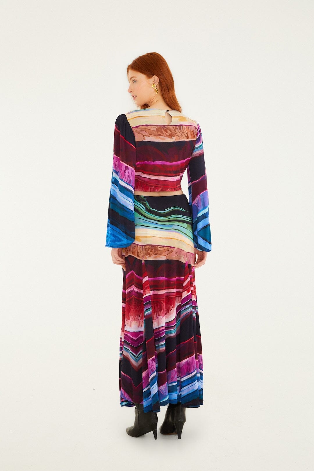 Multicolor Precious Gems Maxi Skirt