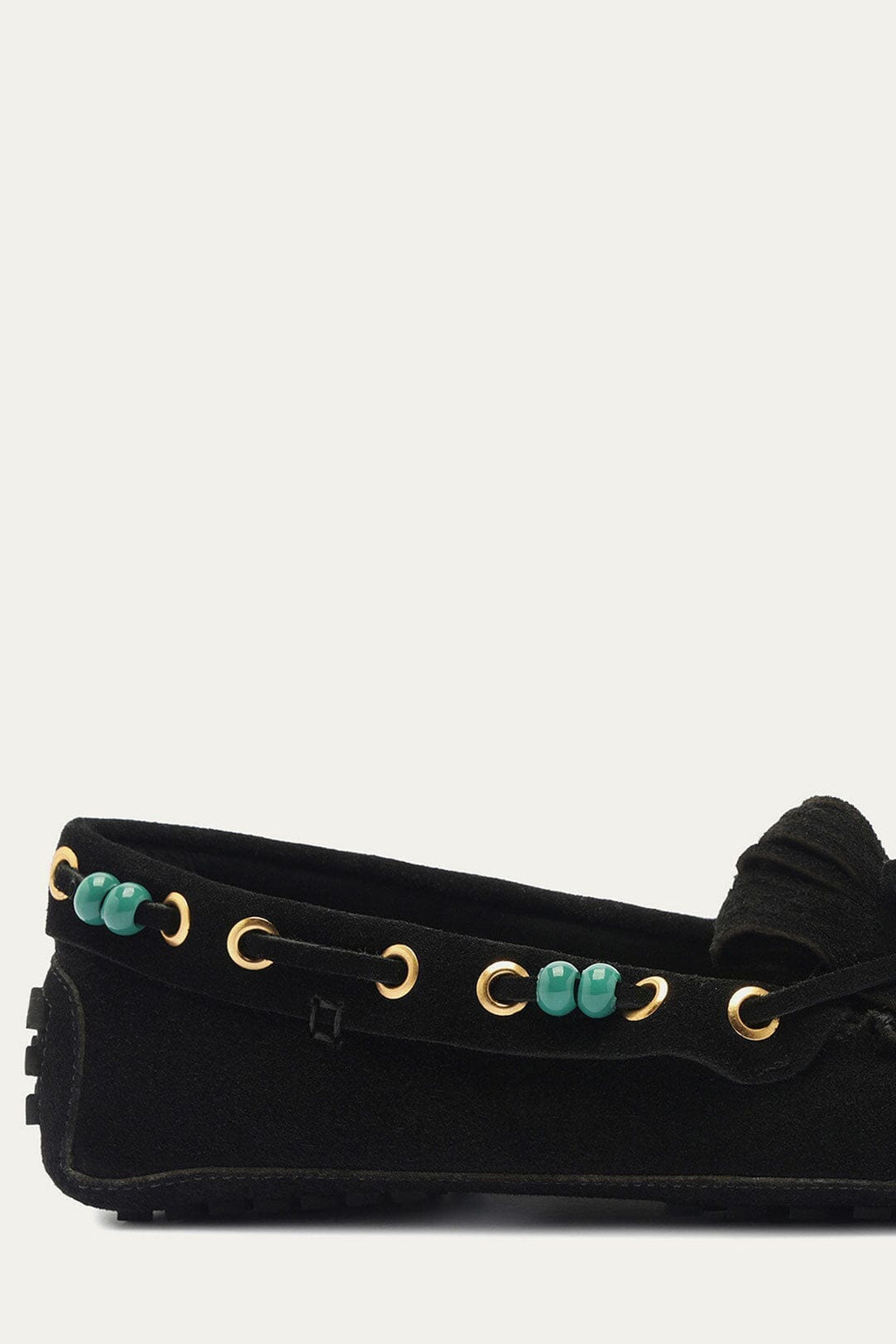 Black Fringe Suede Moccasin