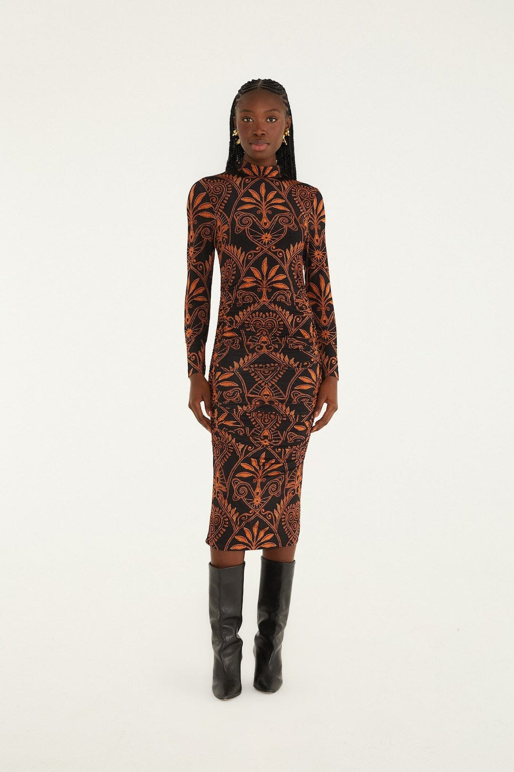 Black Cornely Ainika Jersey Midi Dress