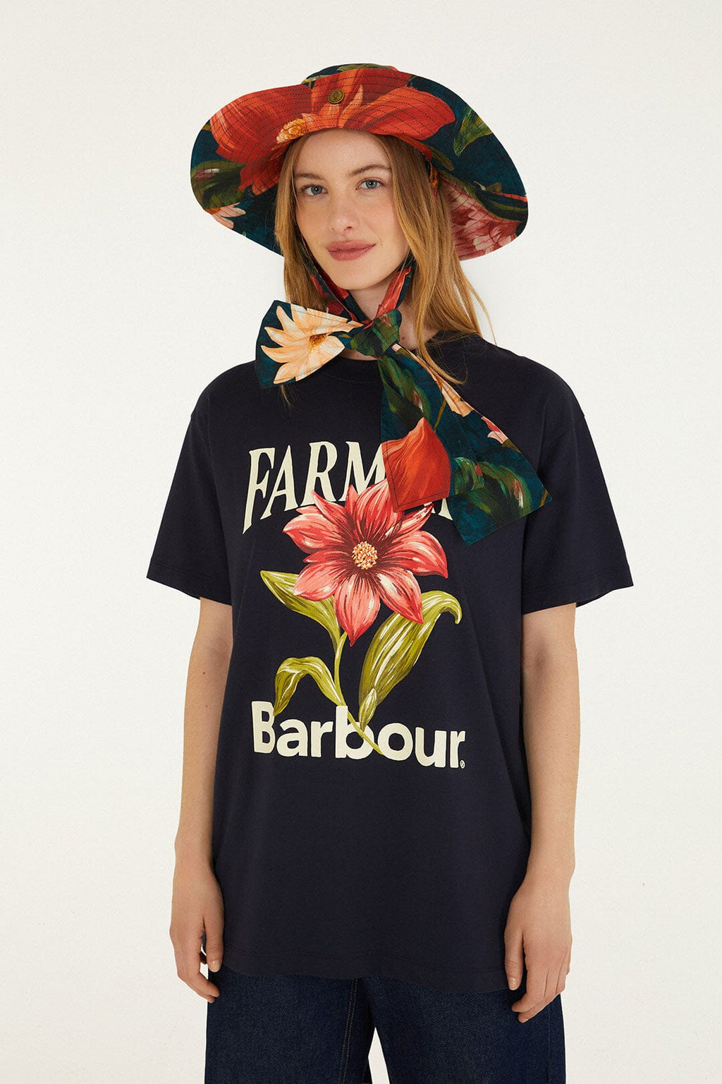 Wild Flower Navy Blue T-Shirt